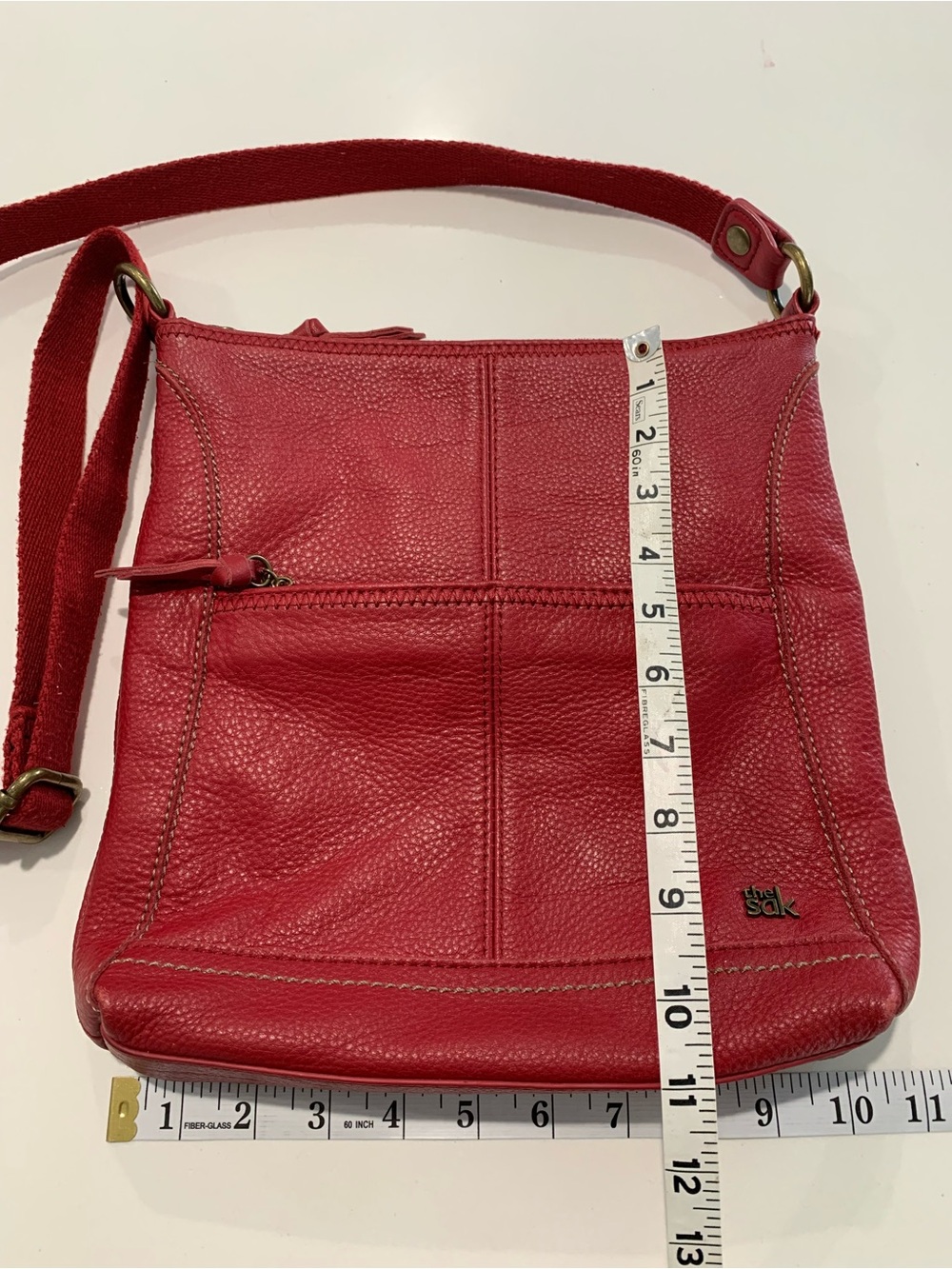 The Sak Lucia Red Leather Crossbody Shoulder Bag - Picture 11 of 16